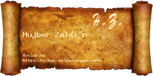 Hujber Zalán névjegykártya